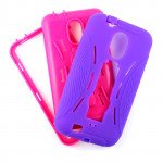 Wholesale Samsung Galaxy S2 / D710 Armor hybrid Case with Stand (Purple-Hot Pink)